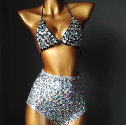 Dolly Diamond Swimsuit with Chain Bikini