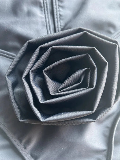 "Lauren" 3D rose split one piece